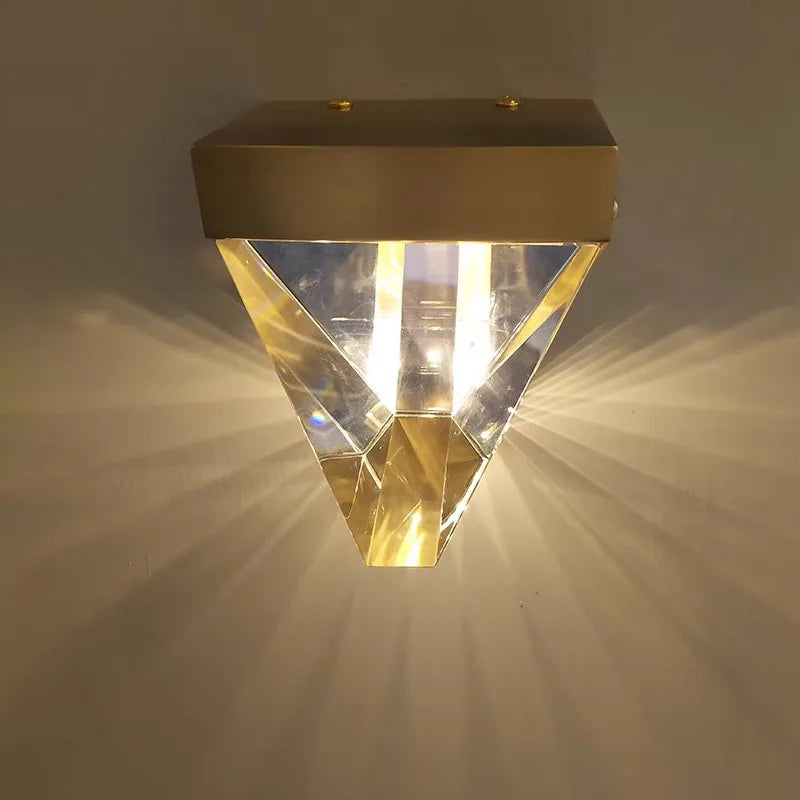 DecorBites™ Crystal LED Wall Sconce: Elegant Chrome/Gold Bedside Lamp for Home/Hotel Interiors