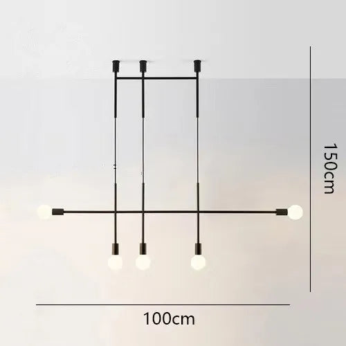 DecorBites™ Black Rose Gold Long Tube Chandelier | Nordic Design for Cafe, Bar & Restaurant