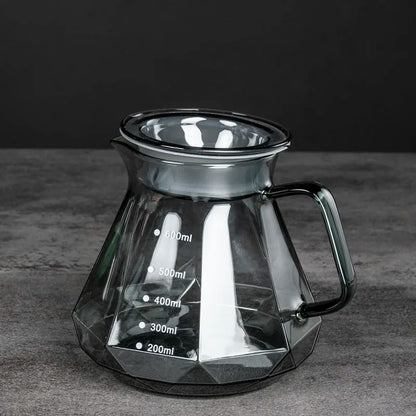 Decorbites™ Diamantglas-Kaffeekanne mit wiederverwendbarem Filterbecher