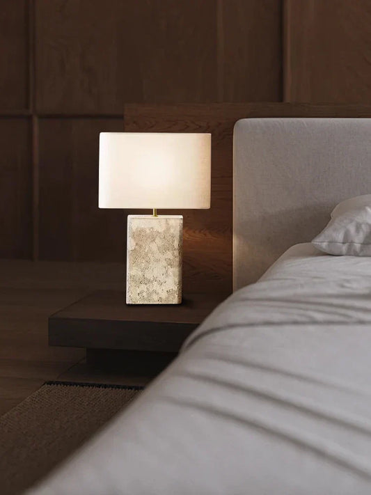 DecorBites™ Large Brown Stone Fabric Table Lamp for Home Decoration in Living Room or Bedroom