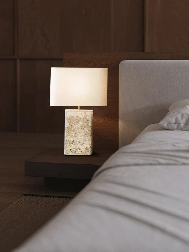 Decorbites™ Große Braune Steinformige Stoff-Tischlampe für die Heimdekoration im Wohnzimmer oder Schlafzimmer