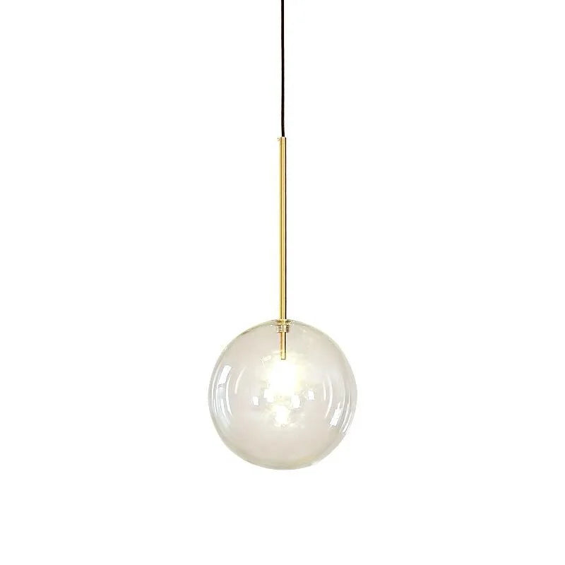 Modern Clear Glass Pendant Light With Gold Finish