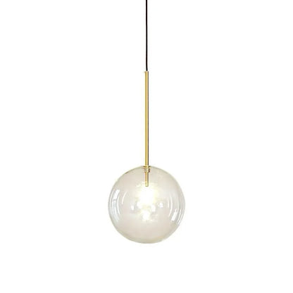 Modern Clear Glass Pendant Light With Gold Finish