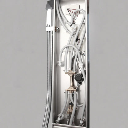 DecorBites™ Dark Grey LED Shower Panel Column with Rainfall Waterfall Spa Jets