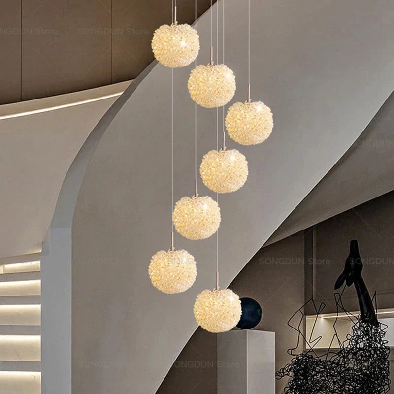 DecorBites™ Crystal Round Room Chandelier - Elegant & Romantic Lighting for Modern Bedside Décor