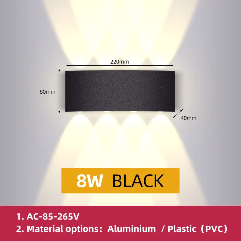 DecorBites™ LED Wall Light: Waterproof Indoor Outdoor Decor Lamp for Bedroom Living Room