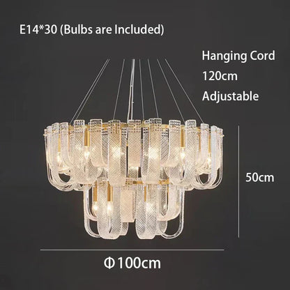 DecorBites™ Dimmable LED Copper Ceiling Chandelier for Luxurious Living Room Lighting