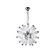 Glass Globe LED Chandelier 110cm Gold Hardware