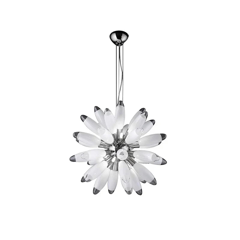 Glass Globe LED Chandelier 110cm Gold Hardware