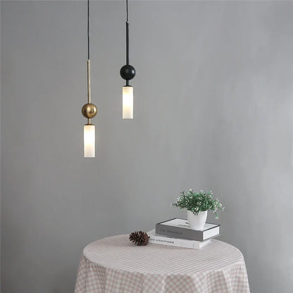 Nordic Gold and Black Glass Pendant Light
