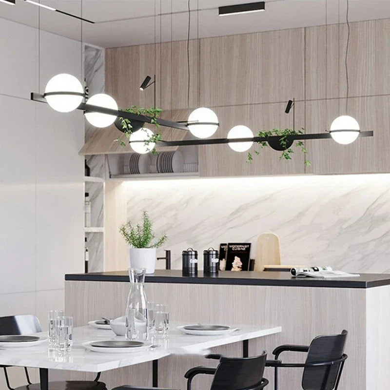 DecorBites™ مصباح معلق من نبات صناعي: مصباح معلق LED بتصميم حديقة السماء من Nordic DIY