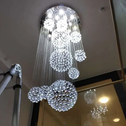 Lámpara de araña LED DecorBites™ con forma de bola de cristal: Iluminación colgante moderna y lujosa para la sala de estar