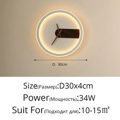 DecorBites™ LED Wall Lamp with Clock for Home Indoor Lighting