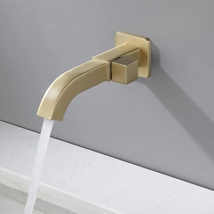 brushed gray Tap In Wall Basin brass Faucet brushed Gold Black Chrome Wall Mounted Basin Spout Lavatory