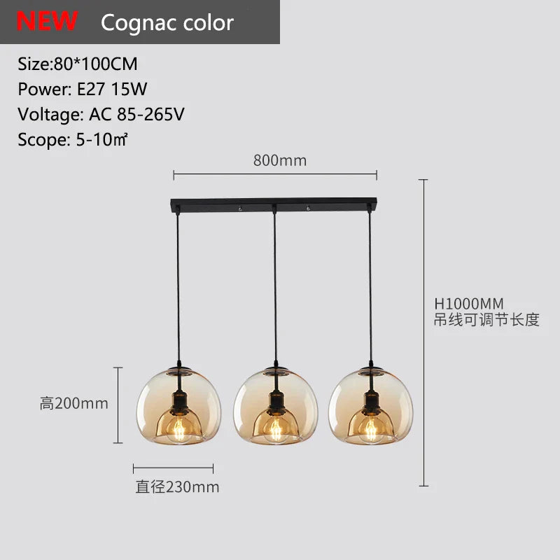 Lámparas colgantes de cristal DecorBites™: Elegantes candelabros LED para mesas de comedor, cocina y restaurante.