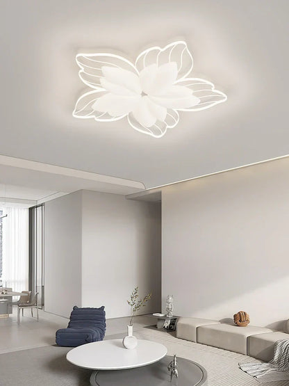 DecorBites™ LED Flower Chandelier White Ceiling Lamp for Bedroom Living Room Decor