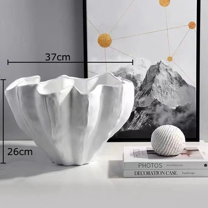 مزهرية ديكور بايتس™ المصنوعة من الراتنج الأسود، مزهرية مكتبية بترتيب زهور، ديكور غرفة عصري