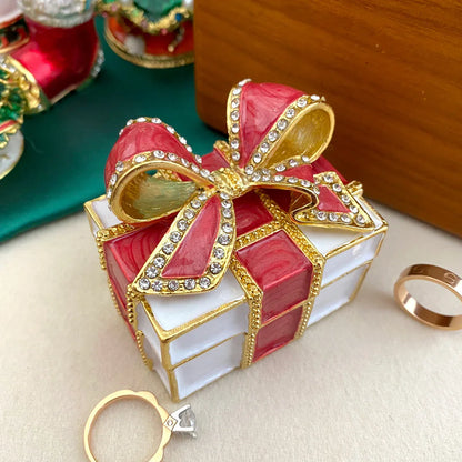 DecorBites™ Enamel Figurine Jewelry Trinket Box Wedding Gift Holder