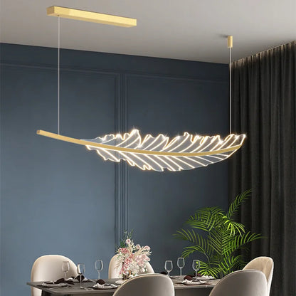 DecorBites™ Leaf Shaped Golden Chandelier for Living Room, Dining Room, Kitchen, and Coffee Shop