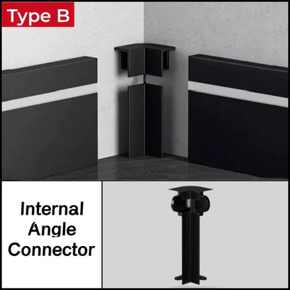 DecorBites™ LED Skirting Aluminum Profiles: Brushed Gold/Black, Conner Baseboard, Diffuser, Stair, Floor, Wall Decor