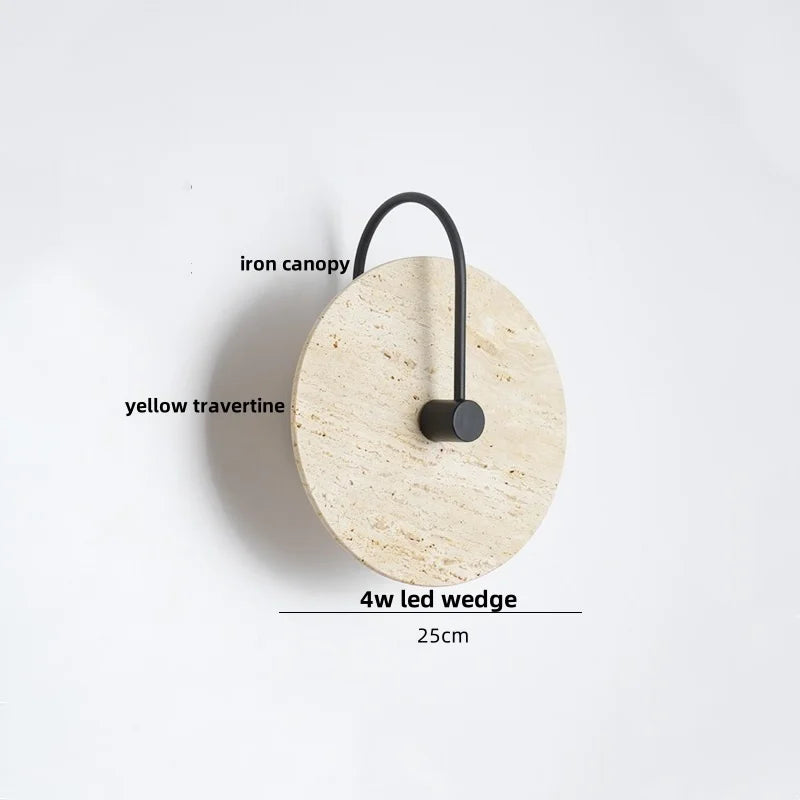 DecorBites™ LED Stone Clock Wall Lamp Sconce, Modern Nordic Yellow Cave Bathroom Mirror Light