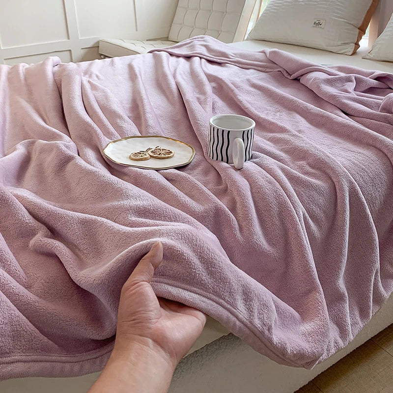 DecorBites™ Coral Velvet Summer Blanket: Extra Soft, Skin-friendly, Machine Washable