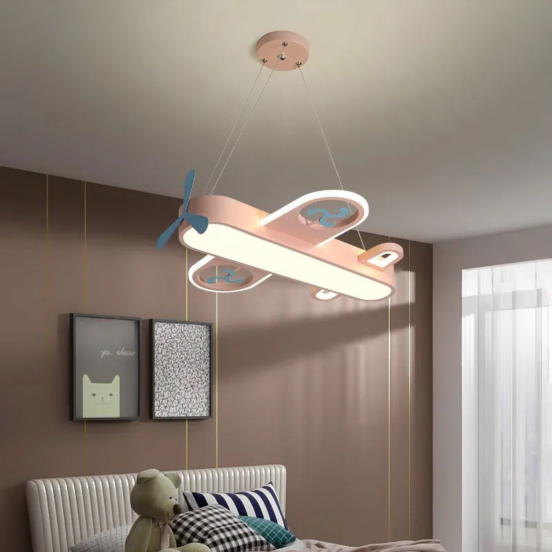Luces colgantes de avión para niños Decorbites™ de madera y metal apliques LED para guardería y escuela