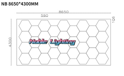 DecorBites™ Hexagon Ceiling Light 6500K for Car Wash Beauty Garage Wall with Honeycomb Design