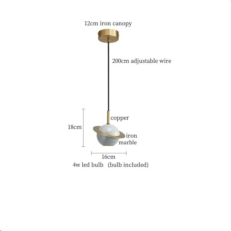 DecorBites™ Emerald-Green Marble LED Pendant Lamp for Modern Spaces