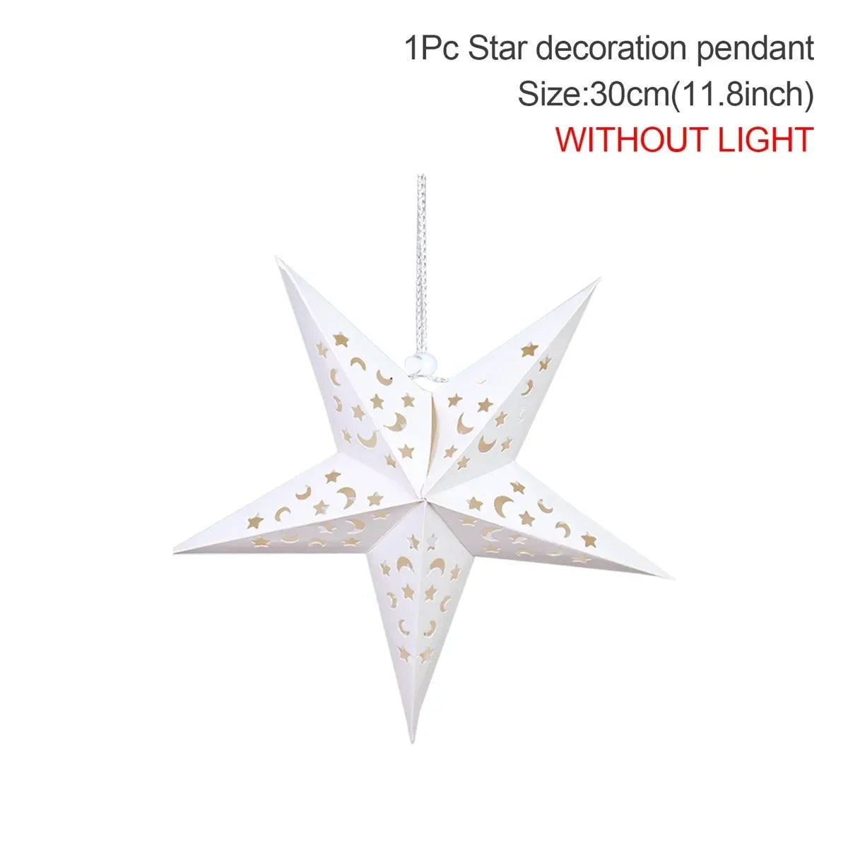 Hollow Star Hanging Pendants Ramadan Decoration 2024 for Home Navidad Natal Noel Gifts Christmas Ornaments New Year 2025