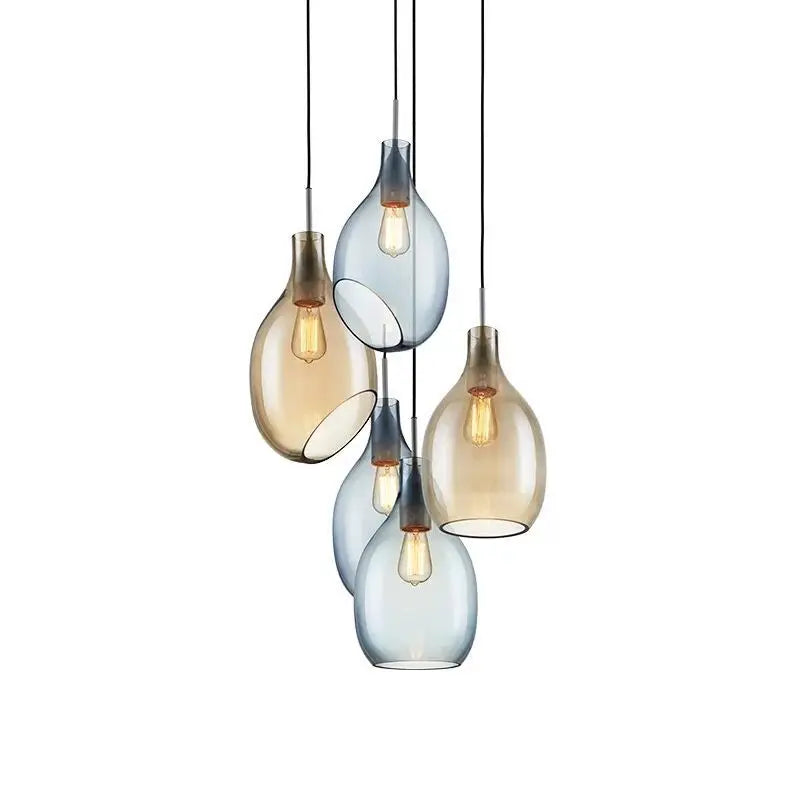 DecorBites™ Glass Pendant Lights: Modern Wine Bottle Lamps for Living Room, Bedroom, Kitchen