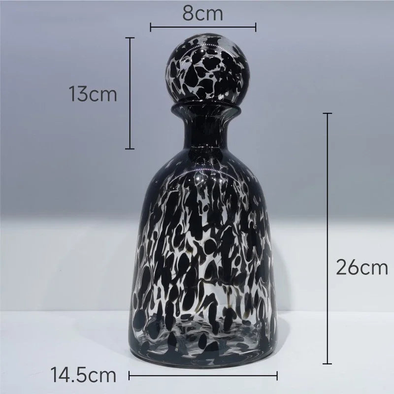 DecorBites™ Leopard Texture Glass Vase: Modern Floral Vase for Chic Room Decor