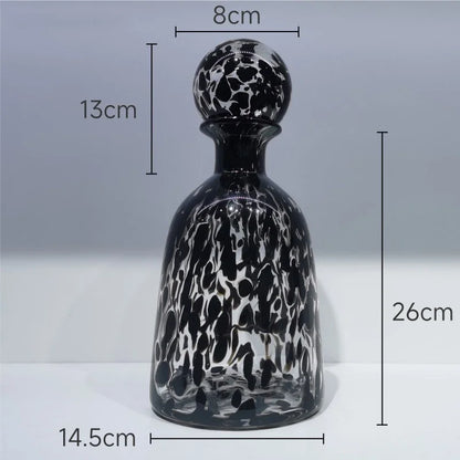 DecorBites™ Leopard Texture Glass Vase: Modern Floral Vase for Chic Room Decor