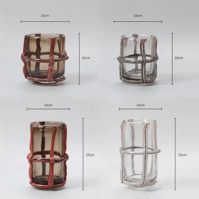 DecorBites™ Clear Glass Cross Flower Vase - Home Decor & Terrarium Display