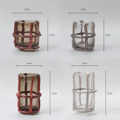 DecorBites™ Clear Glass Cross Flower Vase - Home Decor & Terrarium Display