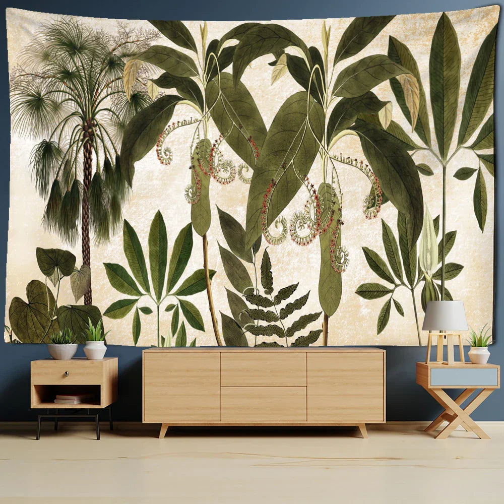 Tropical Banana Leaf Tapestry Wall Hanging by Decobites - Boho Chic Home Decor