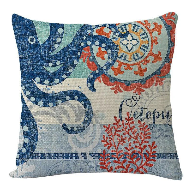 DecorBites™ Coastal Cushion Cover - Sea Theme Decorative Sofa Pillowcase