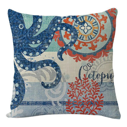DecorBites™ Coastal Cushion Cover - Sea Theme Decorative Sofa Pillowcase