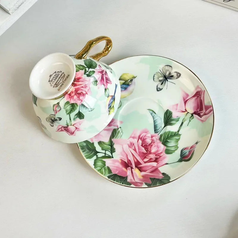 DecorBites™ Brilliant Flowers Pattern Ceramic Coffee Mug Set