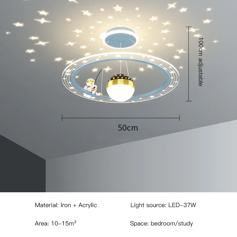 DecorBites™ LED Chandelier for Boy's Room with Remote Control and Modern Design