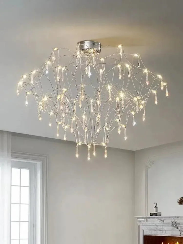 DecorBites™ Deluxe Crystal Star Lamp: Designer LED Lighting for Modern Living Room & Villa