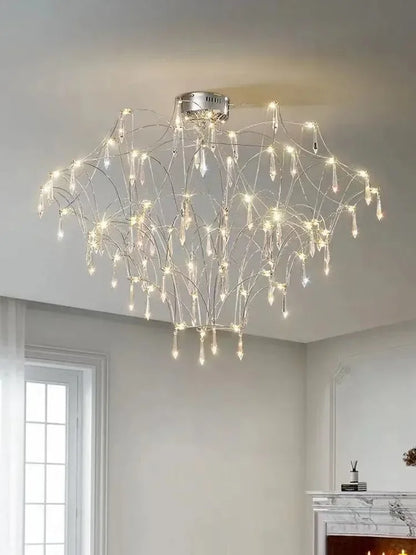 DecorBites™ Deluxe Crystal Star Lamp: Designer LED Lighting for Modern Living Room & Villa