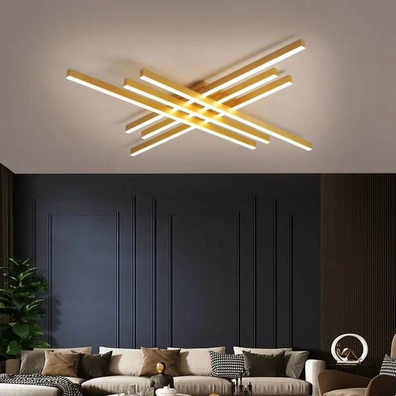 Gold Black Aluminum Chandelier