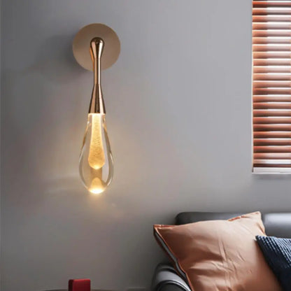 DecorBites™ Golden Water Droplets Crystal Wall Lights for Bedroom, Stairs, Restaurant