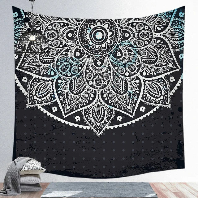 Decobites Psychedelic Mandala Sun Moon Tapestry Wall Hanging for Home Decor