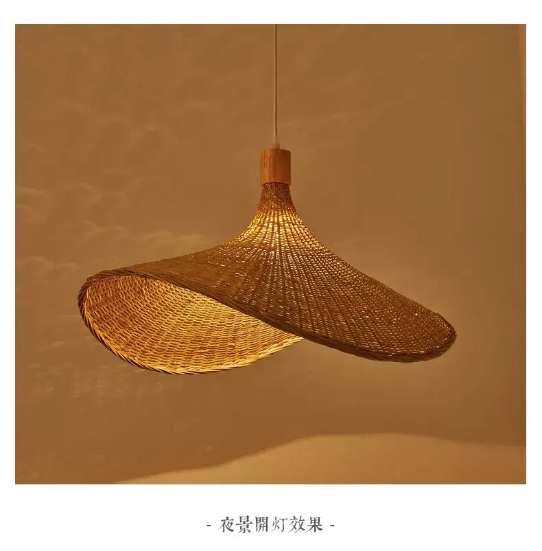 DecorBites™ Hand-Knit Bamboo Pendant Ceiling Light