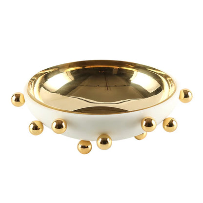 وعاء فاكهة دائري على شكل كرة هندسية من DecorBites™، وعاء تخزين للديكور المنزلي