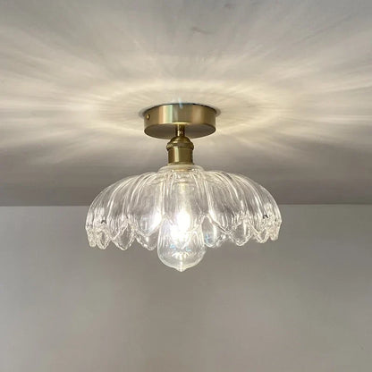 DecorBites™ Green Glass LED Ceiling Light Modern Iron Copper Lampara Techo for Home Decor