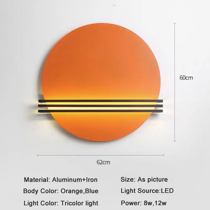 DecorBites™ Circular Wall Lamp: Nordic Designer LED Light for Bedroom and Living Room