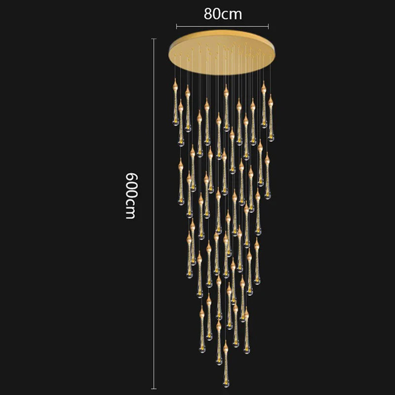 Modern Crystal Staircase Chandelier Pendant Light